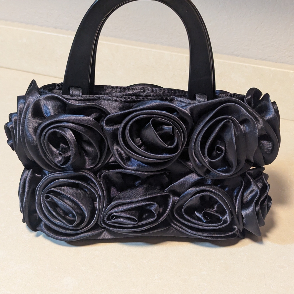 Elegant Blue Rose Handbag
